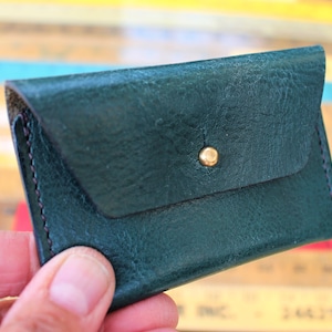 Italian Leather Coin Purse Card Holder Teal Blue - FREE Personalisation