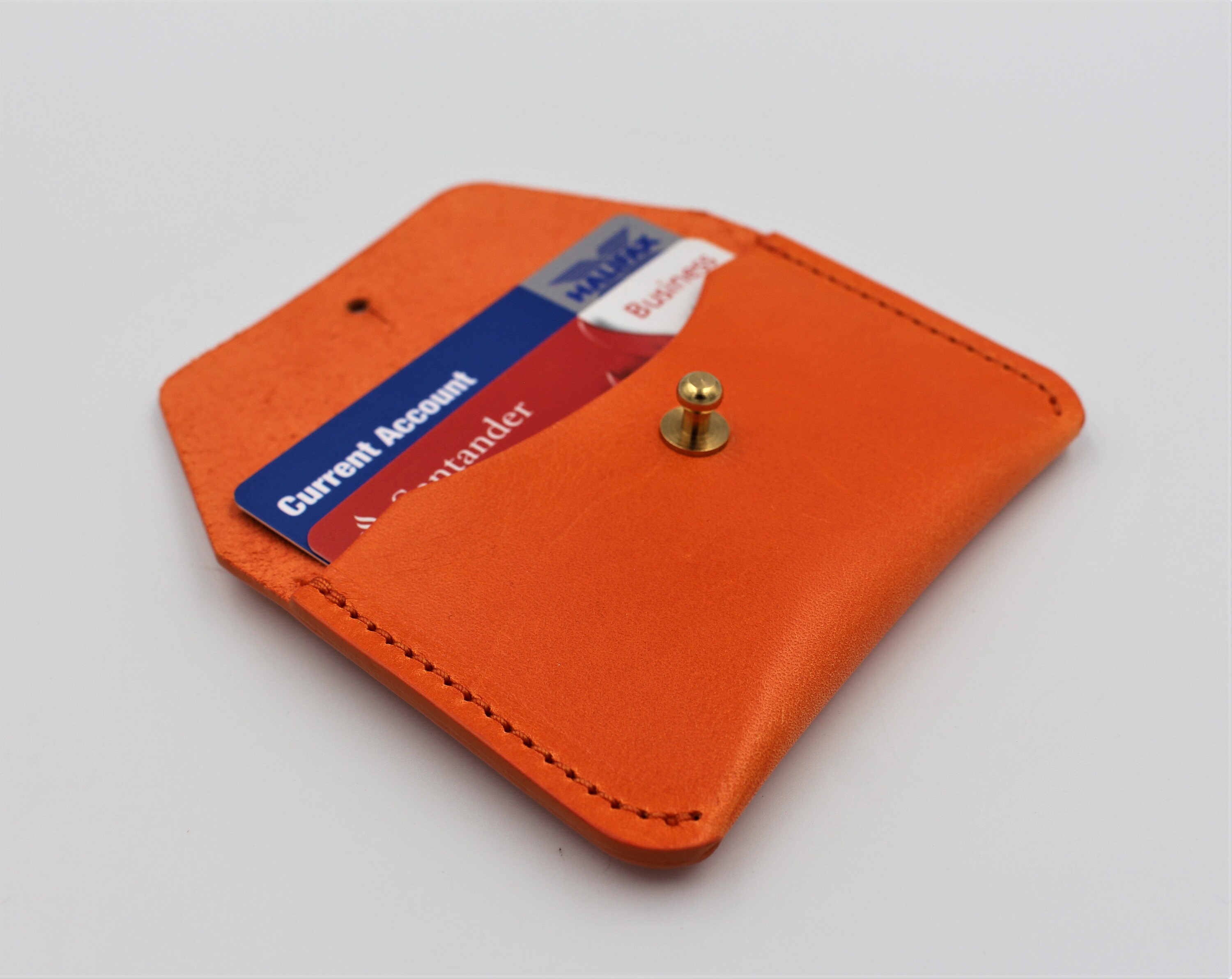 Italian Leather Coin Purse Card Holder Bright Orange FREE Etsy