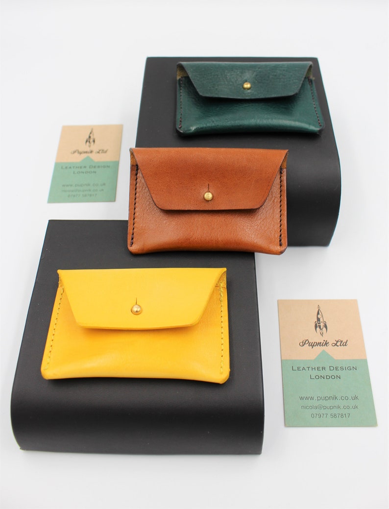 Italian Leather Coin Purse Card Holder Teal Blue FREE Etsy UK