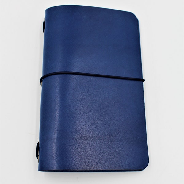 Italian Leather Field Notes Cover or Moleskin Cahier in Indigo Deep Blue  - FREE personalisation