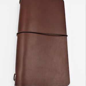 Italian Leather Midori Travellers Notebook Cover in a rich Dark Brown  - FREE personalisation