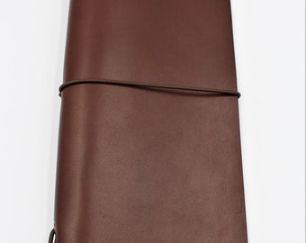 Italian Leather Midori Travellers Notebook Cover in a rich Dark Brown  - FREE personalisation