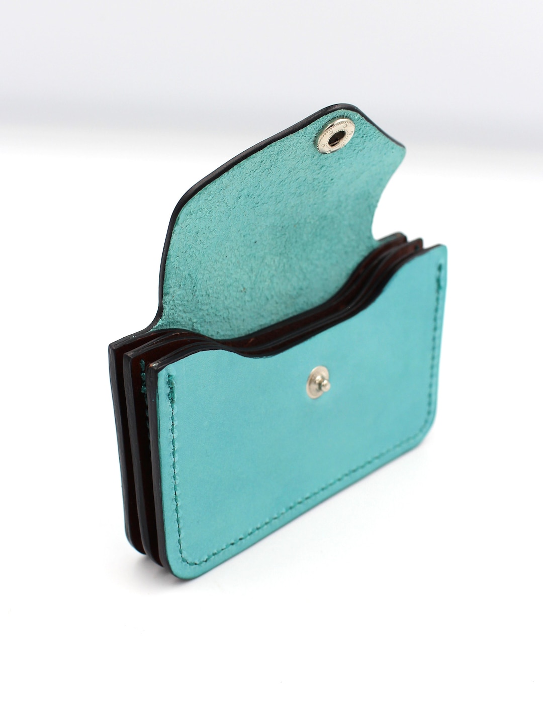 Minimalist Turquoise Blue Card Holder Wallet in Beautiful Etsy