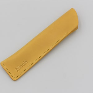 Personalised Italian Leather Single Pen Case Sheath in a choice of colours image 2