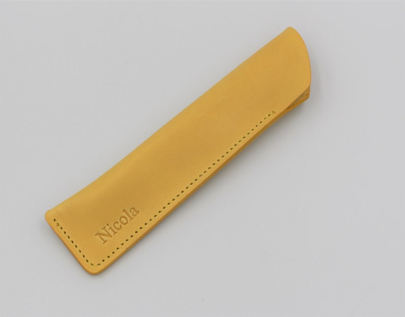 Personalised Italian Leather Single Pen Case Sheath in a choice of colours image 2