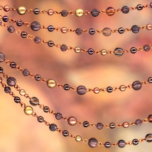 Extra-Long Boho Necklace with Czech Glass Beads in Fall Colors