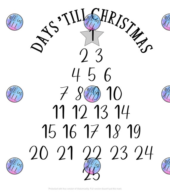 Christmas Countdown Svg Etsy