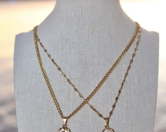 Gold Stainless Steel Mixed Metal Rose Necklace