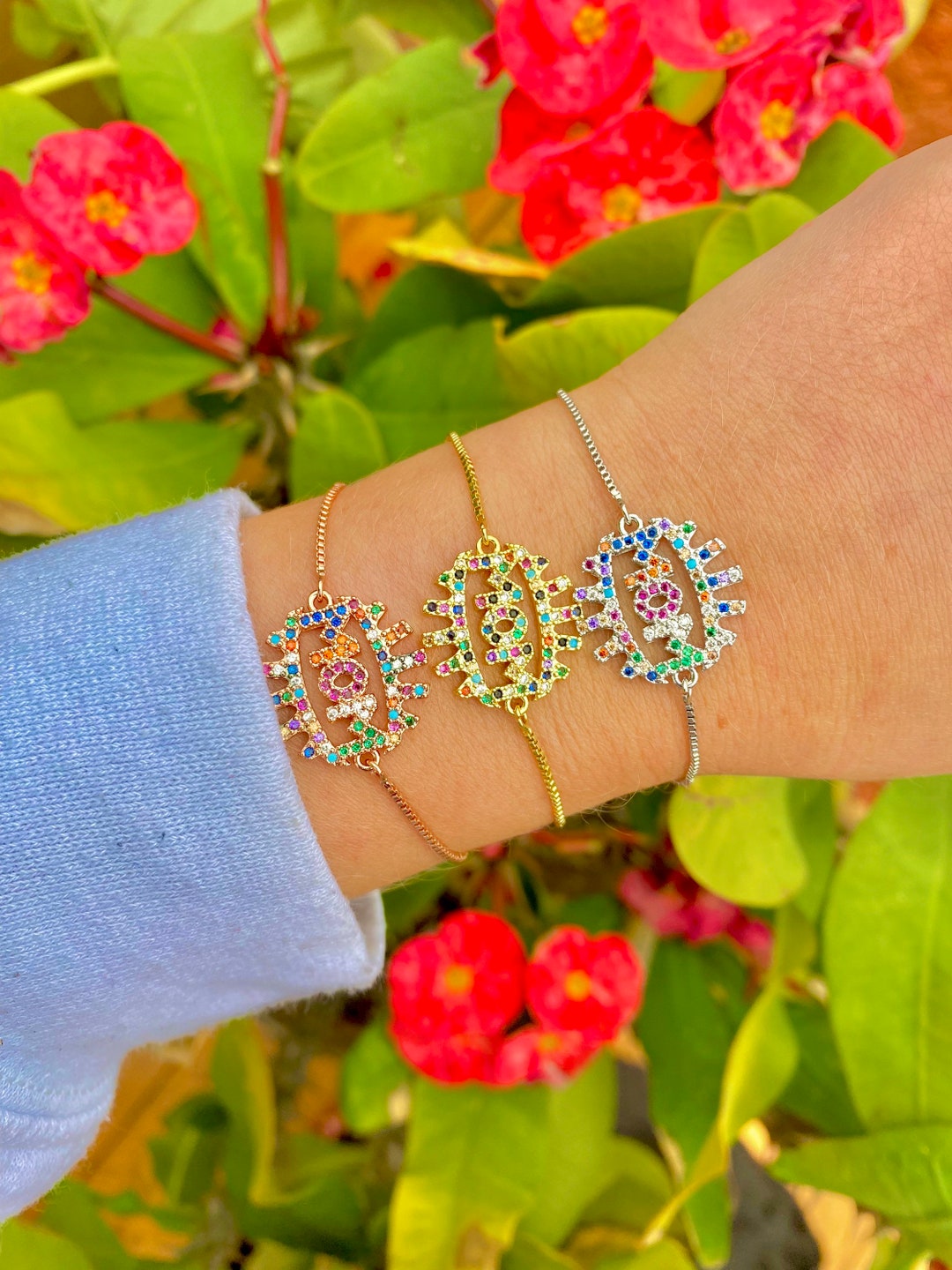 MOM Adjustable Tennis Bracelet Etsy