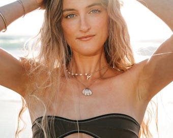 Gold & White Sea Shell Necklace