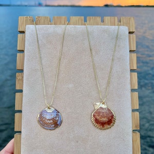 Collane di conchiglie di mare placcate in oro 18 carati