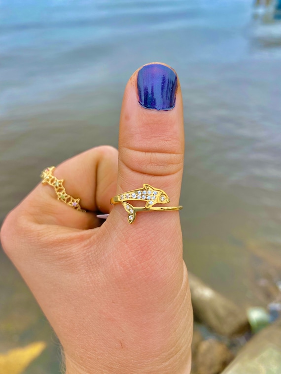 304 Stainless Steel Fish Ring Etsy Canada