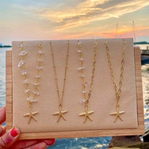 Gold Star Fish Necklace / Gold Plated Star Fish / Gold Filled Star Fish