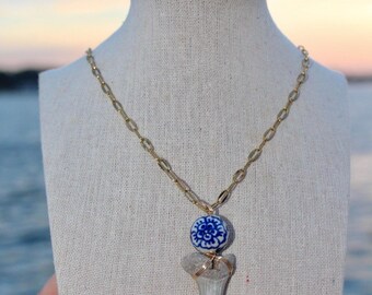 Stainless Steel Prehistoric Mako Shark Tooth Necklace