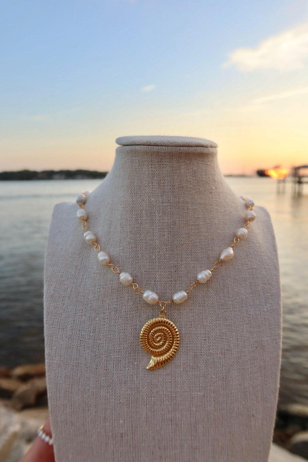 Freshwater Pearl & Shell Beaded Necklace - Etsy