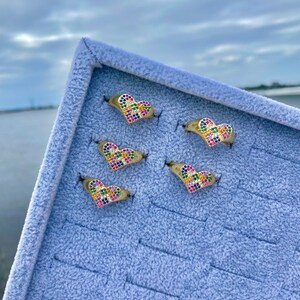Rainbow Gold Heart Ring | Rainbow Cubic Zirconia Ring