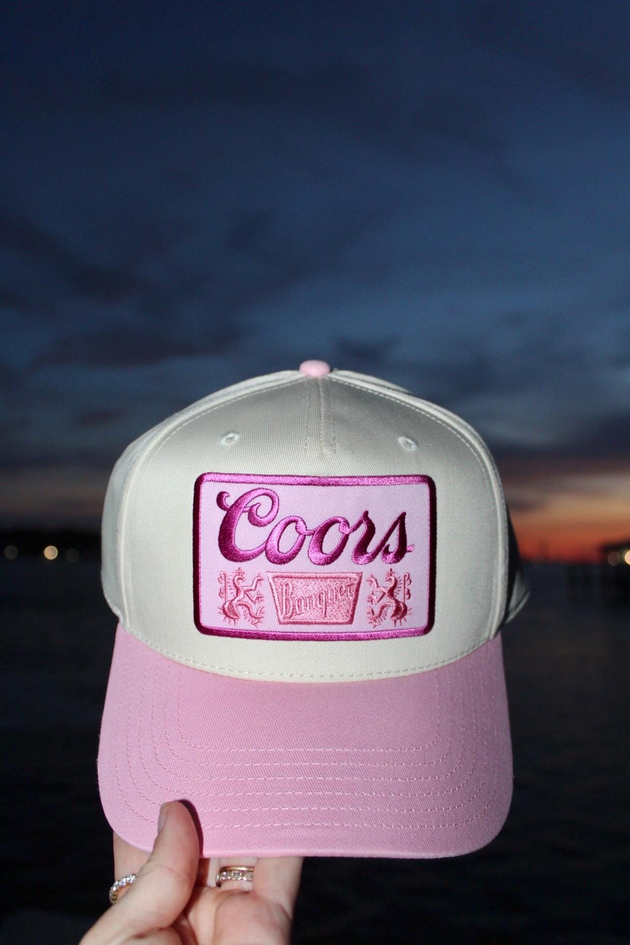 COORS LIGHT Y2K BROWN AND PINK BASEBALL CAP HAT Coors Brown Buckhorn Adjustable Hat - WearYourBeer main image 3