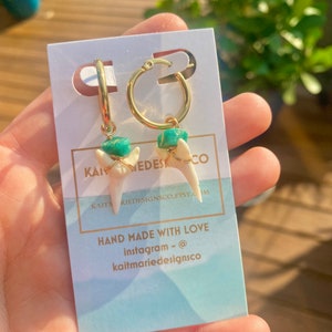 Hypoallergenic Shark Tooth Gold Earrings
