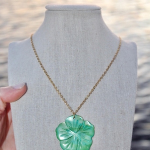 Gold Tropical Flower Necklace / Plumeria Necklace / Hibiscus Necklace