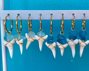 Hypoallergene Haifischzahn-Ohrringe in Gold