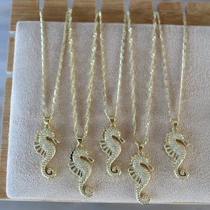 14K Gold Filled Sea Horse Necklace
