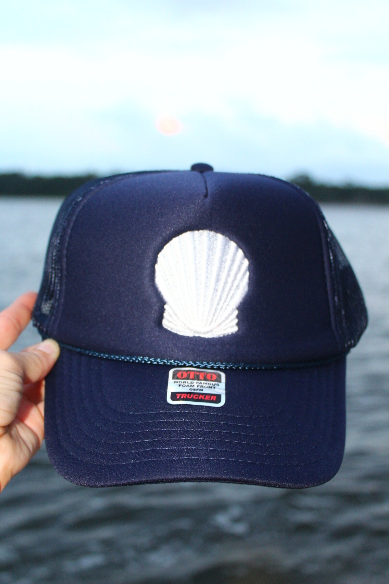 Navy Blue & White Scallop / Sea Shell Trucker Hat - Etsy