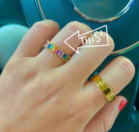 Anello Oro Giallo 750/1000 Tipo Eternelle Con Zirconi - Mis. 14 Usato - Foto 7