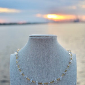 Crystal Gold Chip beaded chain