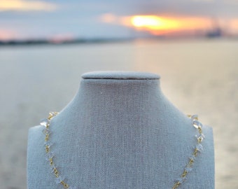 Crystal Gold Chip beaded chain