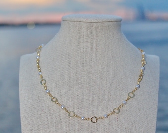 18K Gold Plated Pearl Necklace / Bridal Jewelry / Bridesmaid Jewelry