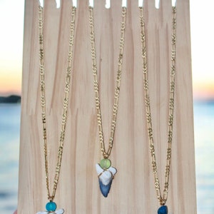 Gold Filled Figaro Shark Tooth Necklaces
