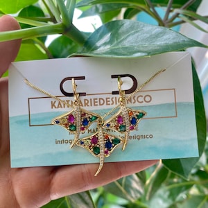 16K Gold Plated Stingray Necklace