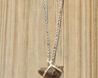 Stainless Steel Figaro Chain Shark Tooth Necklace