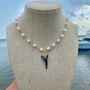 Freshwater Pearl x Sand Tiger Shark Tooth Necklace