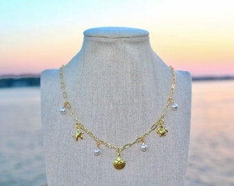 60 Breloques étoile De Mer En Acier Inoxydable Plaqué Or 24 Carats - Pour Fabrication De Bijoux, Pendentifs Océan Et Thème Plage