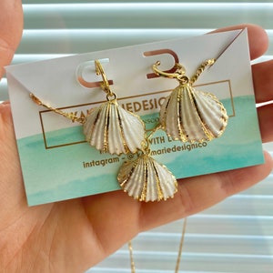 Electroplated Sea Shell Jewelry Set