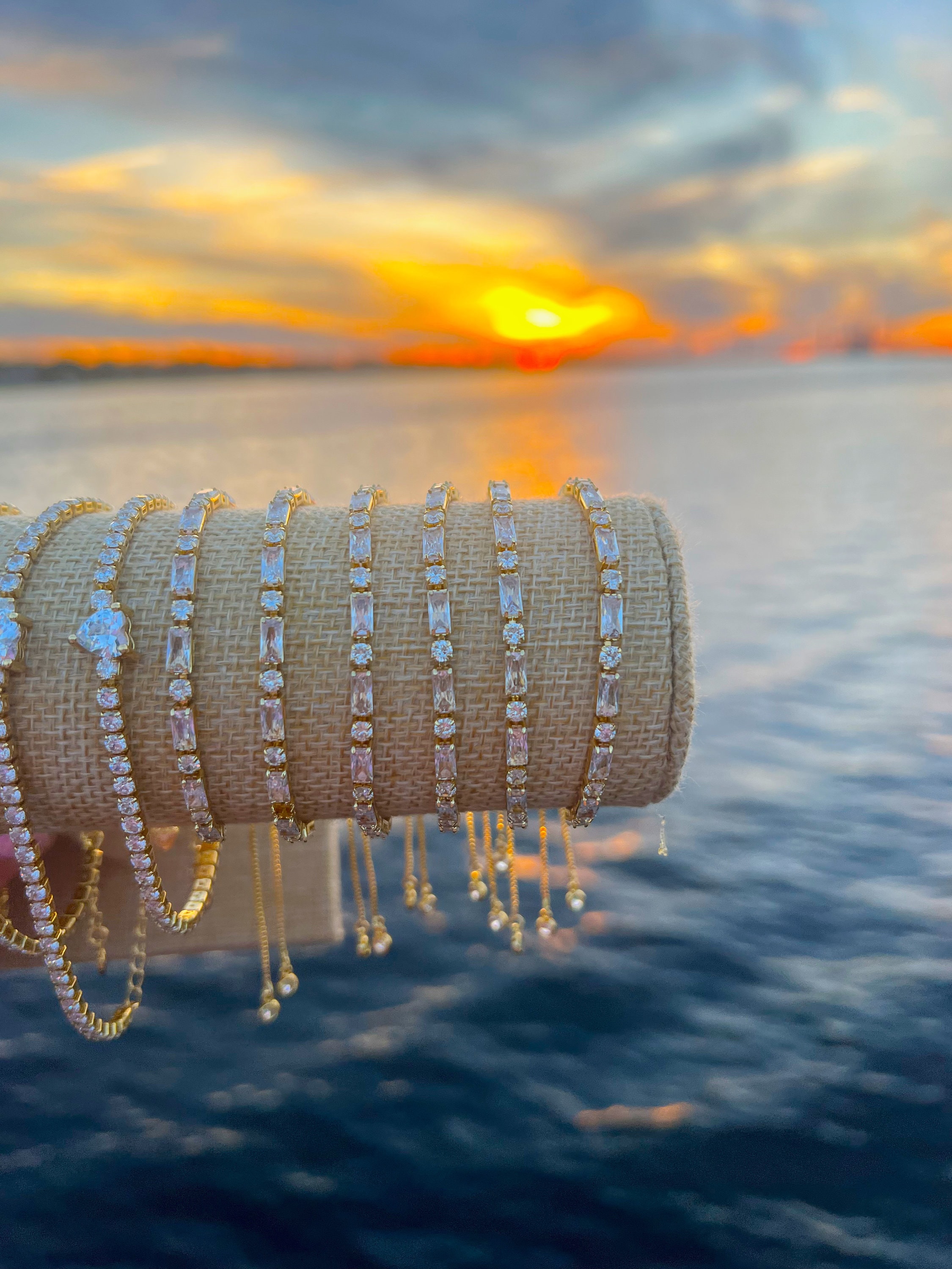 Bracciale Tennis in oro Bianco 18k Zaffiri Blu e Diamanti | GV