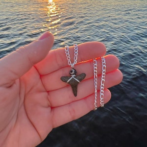 Stainless Steel Figaro Shark Tooth Necklace