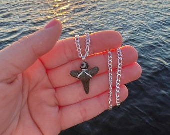 Stainless Steel Figaro Shark Tooth Necklace