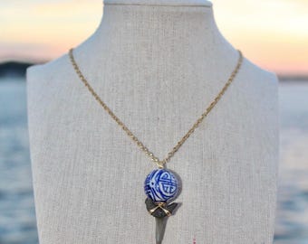 Stainless Steel Mako Shark Tooth Necklace