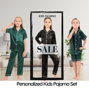 Personalized Kids Pajama Set Bridesmaid Pyjamas Customized Pyjamas Custom Pjs Bridal Pyjamas Night Wear Pajamas Gift For Her Wedding Gift