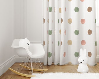 Rideaux pour chambre de bébé à pois, rideau pour enfants, rideaux pour chambre d'enfant, rideaux pour enfants, rideaux de fenêtre, taie d'oreiller, cadeau