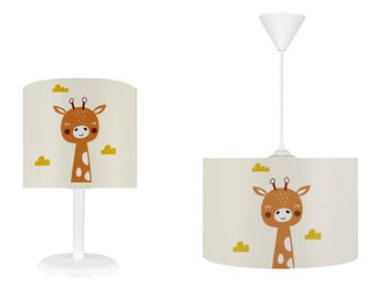 Ensemble d'éclairage pour chambre d'enfant girafe, abat-jour et lustre pour chambre d'enfant, lustre et lampe assortis, taie d'oreiller en cadeau