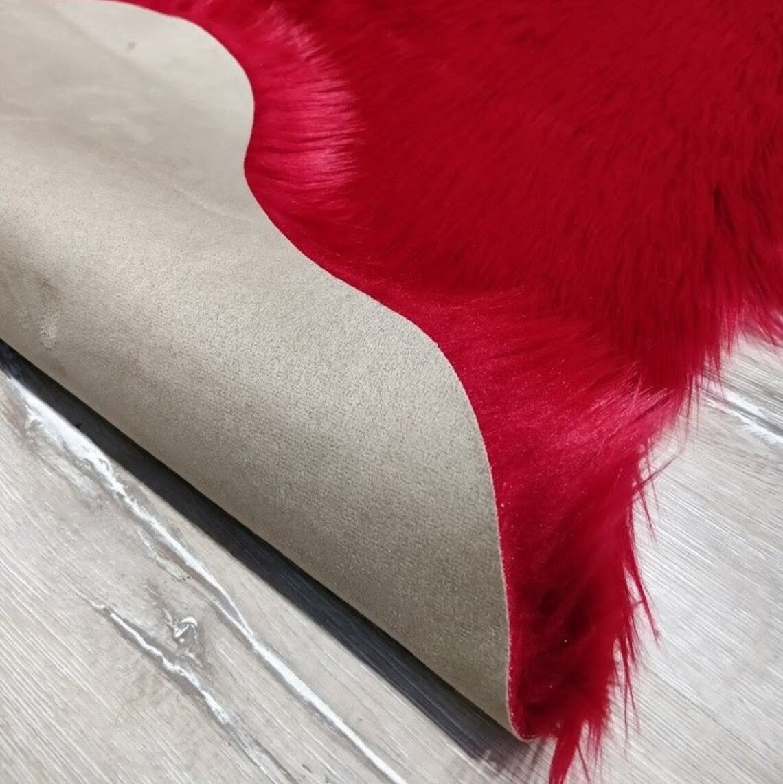 Turquoise Faux Sheepskin Rug Faux Fur Rug Anti Slip Back Etsy