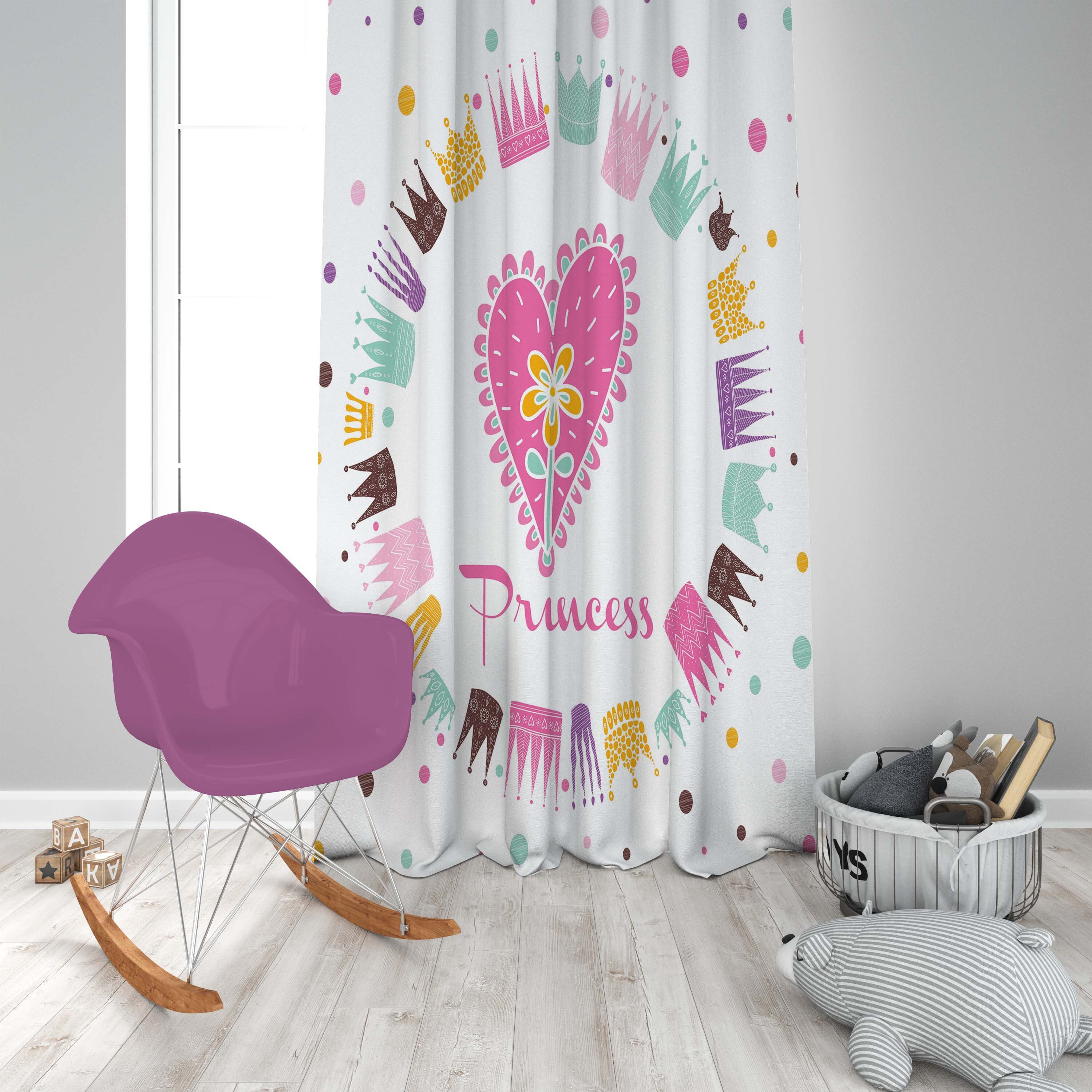 Prinzessin Krone und Herz Vorhang Kinderzimmer Kinderzimmer | Etsy