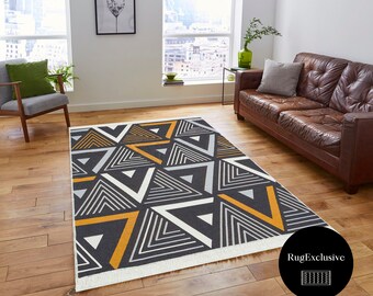 Double Sided Rug, Nursery Rug, Kids Rug, area rug, moroccan rug, kitchen rug, living room rug, washable rug, Vintage rug, black yellow rug