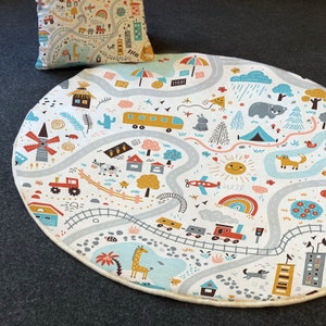 City Road Playground Ultra Soft Nursery Kids Rug , Pillow Case Gift, Kids Area Rug, Nursery Decor, Play Rug, Metropolis Play Rug image 9