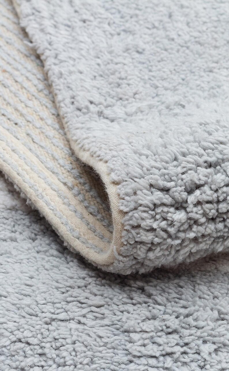 Gray Cloud Pattern Cotton Nursery Rug, Soft and Durable Kids Room Rug