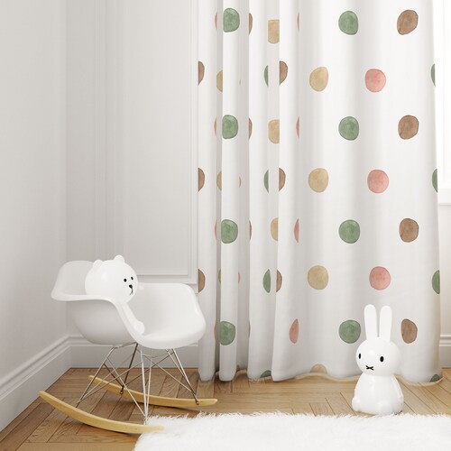 Spotted Baby Room Curtains Kids Curtain Nursery Curtains Etsy