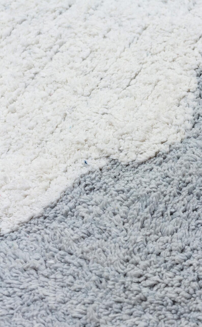 Gray Cloud Pattern Cotton Nursery Rug, Soft and Durable Kids Room Rug